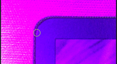 Corner wear under UV filter