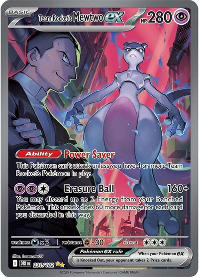 Team Rocket's Mewtwo ex SIR Pokemon card